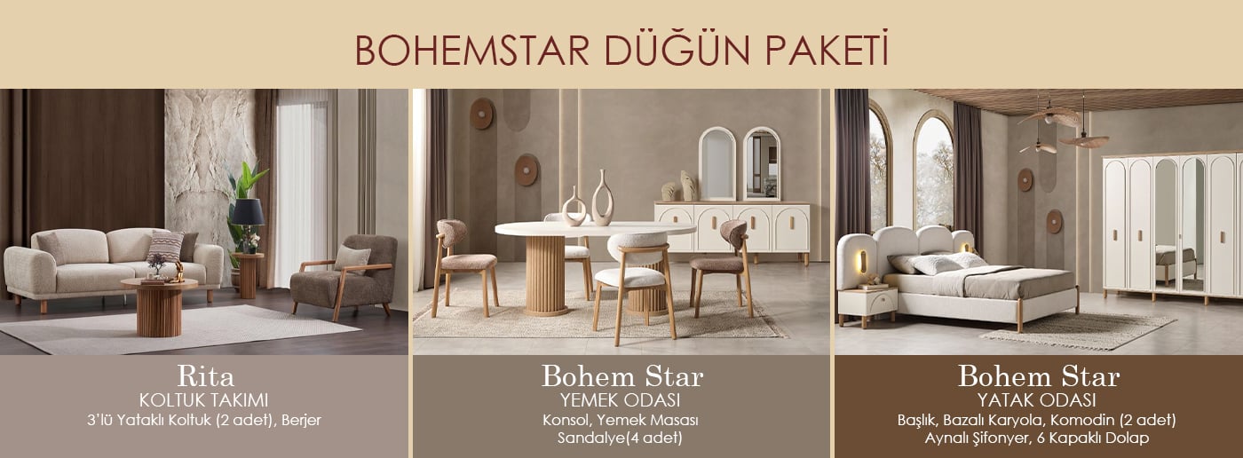 Bohem Star Düğün Paketi Ende Mobilya