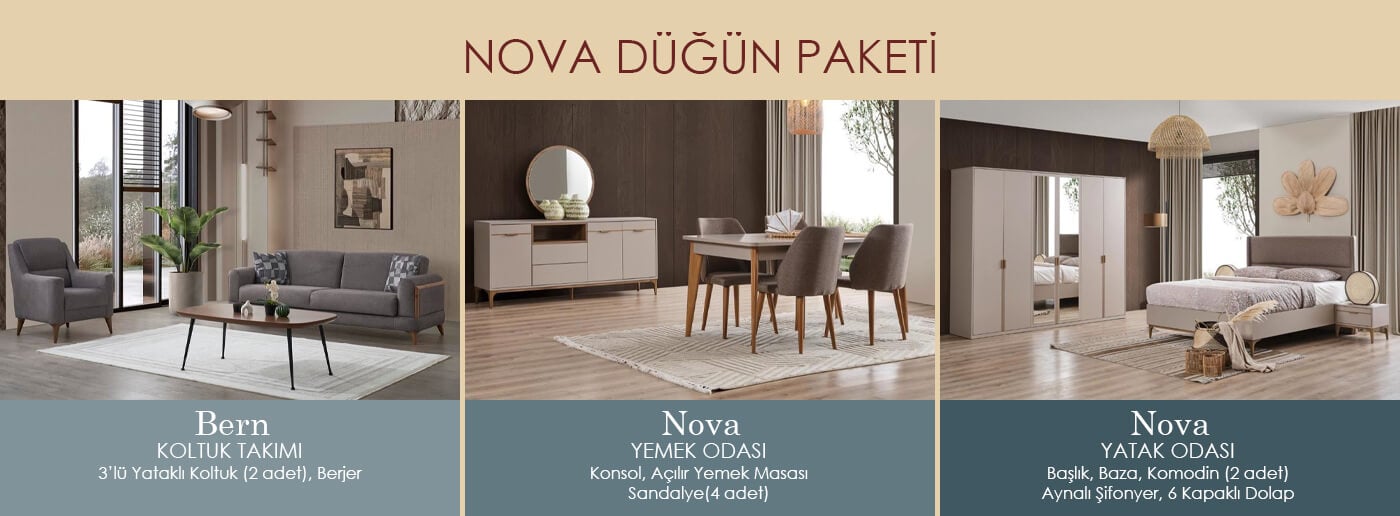 Nova Düğün Paketi Ende Mobilya