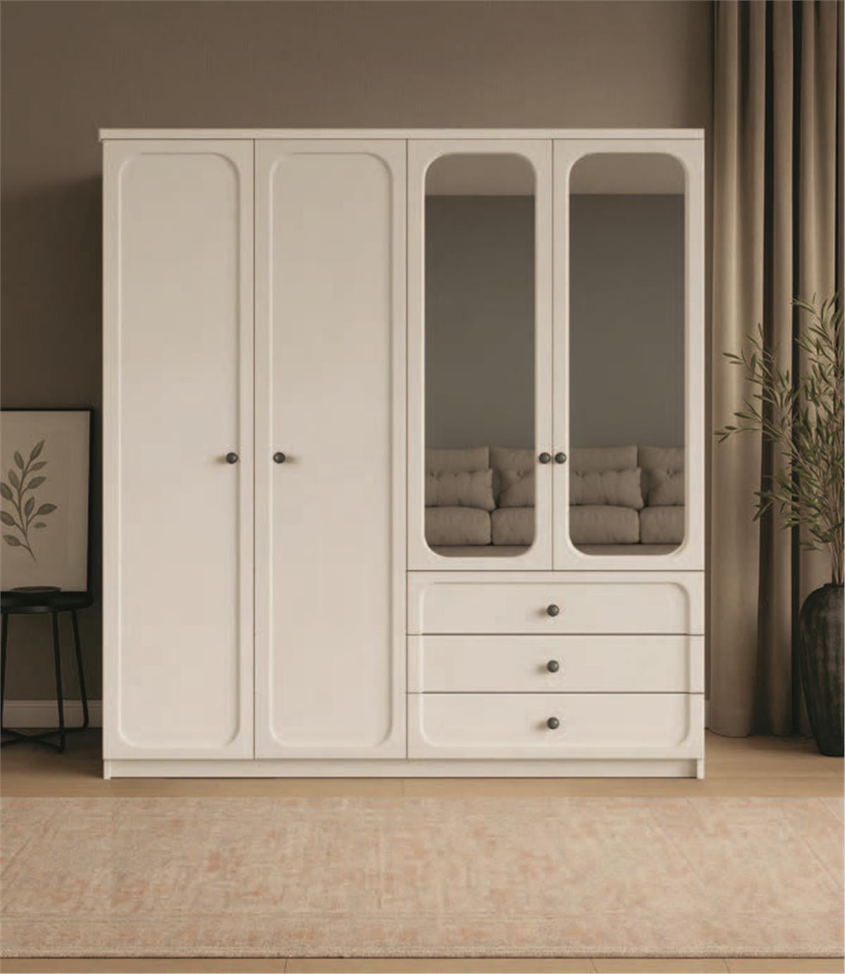 Defne MDF 4 Kapaklı Dolap_Ende Mobilya_luleburgaz