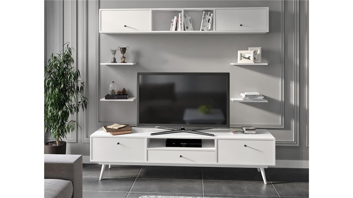 Fleksi Beyaz TV Ünitesi_Ende Mobilya_luleburgaz