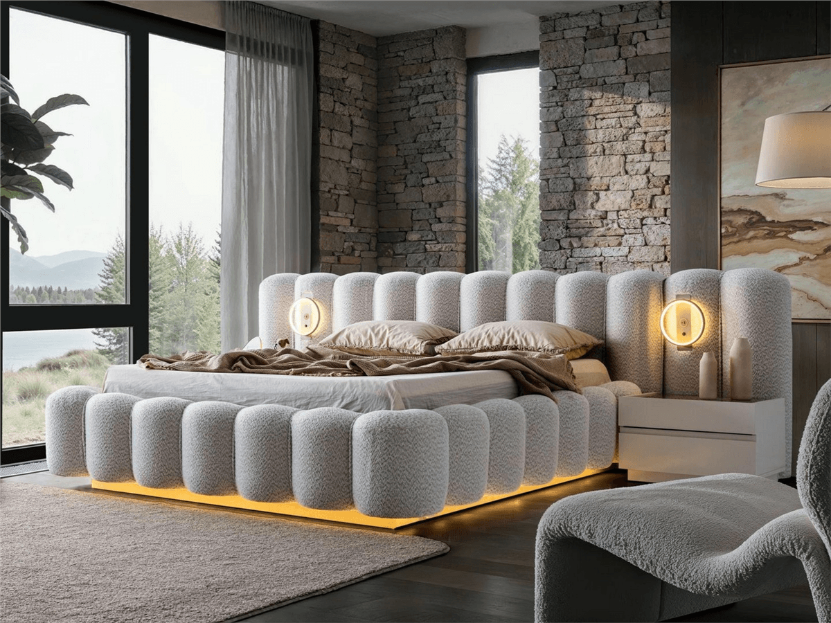 Nova Ledli Bazalı Karyola ve Başlık