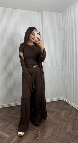 NİPES Kahve Penye 3 lü Takım No Sıfır 8