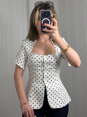 TABLE Beyaz Puantiyeli Bluz No Sıfır 8