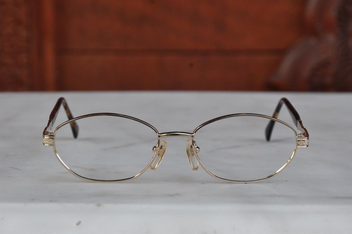 altın kaplama vintage optik çerçeve