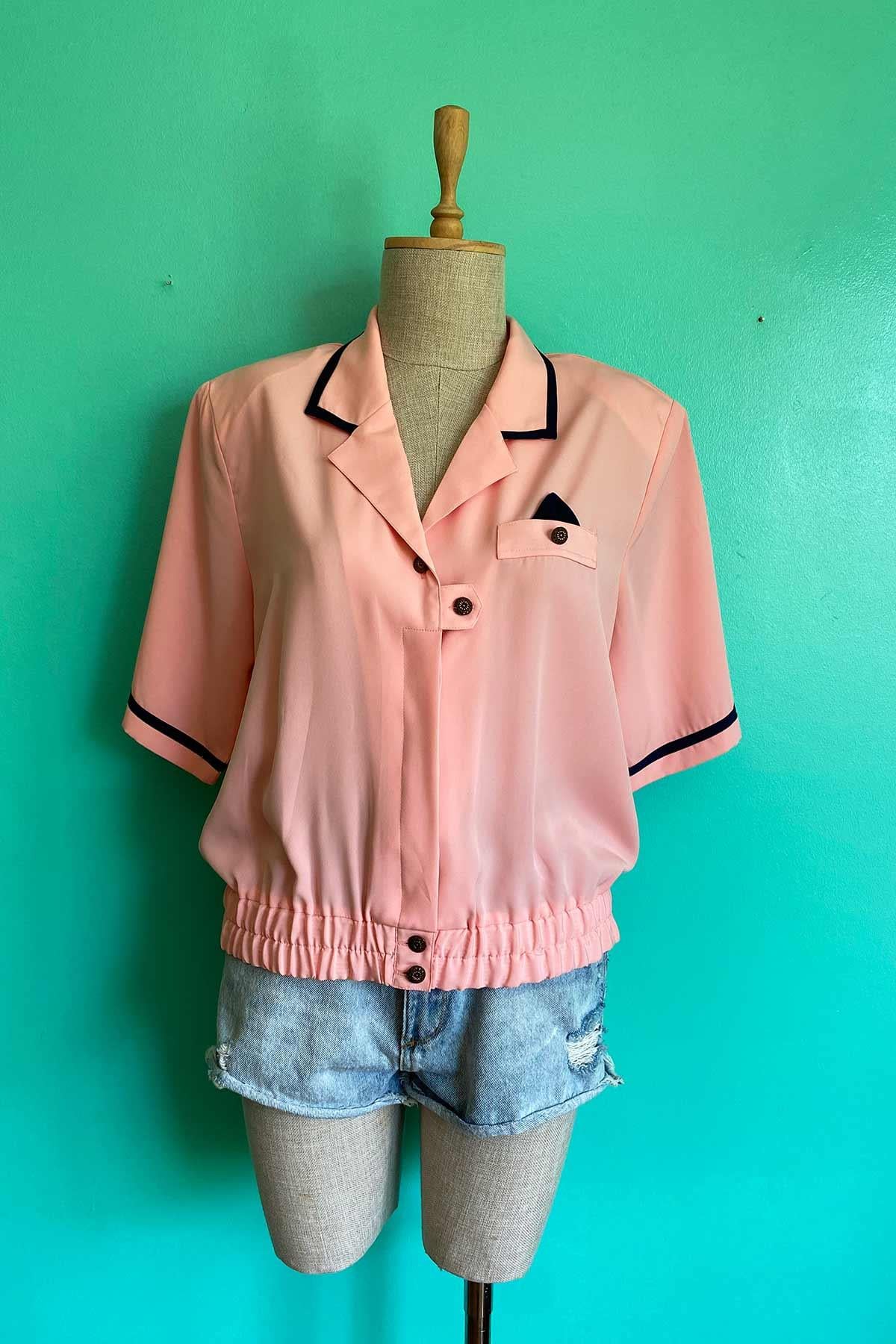 Vintage Açık Pembe Gömlek