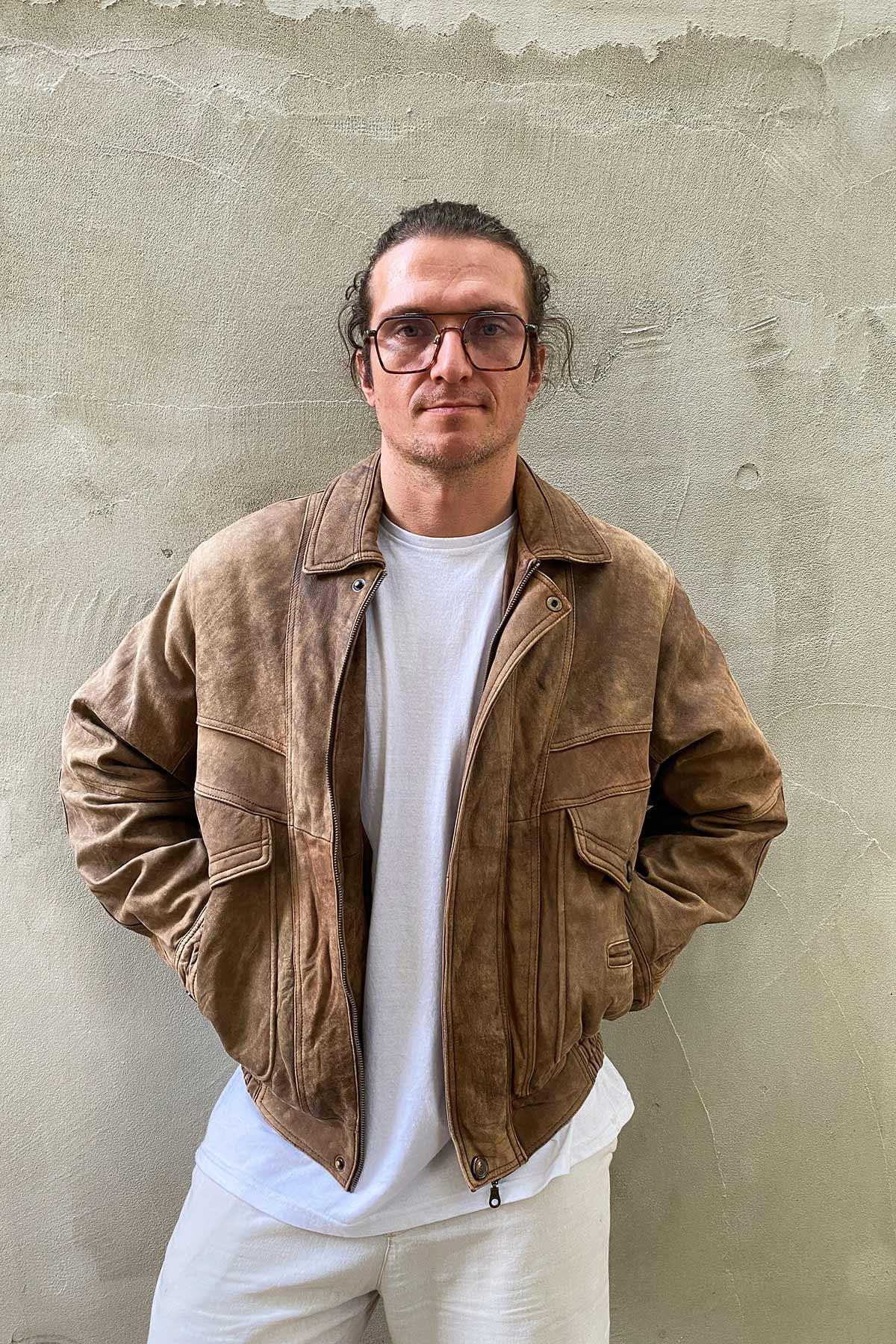 Vintage Bomber Deri Mont