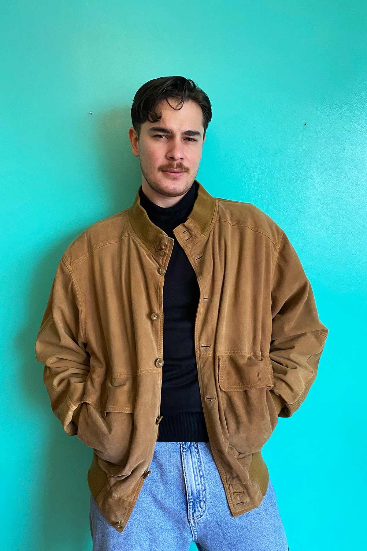 Vintage Bomber Süet Deri Mont