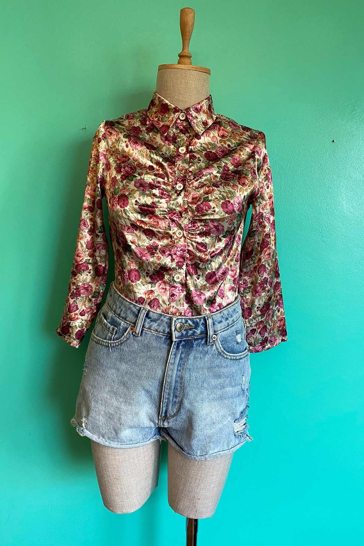 Vintage Çiçekli Gömlek