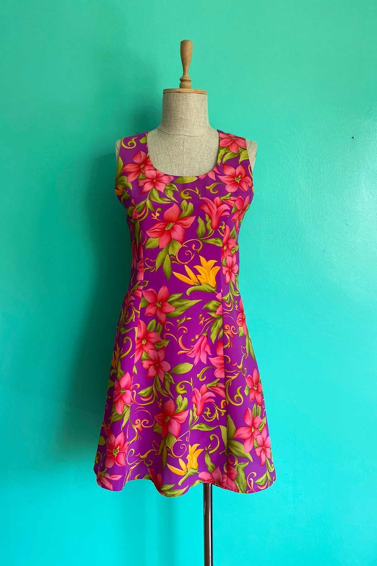 Vintage Çiçekli Mini Elbise