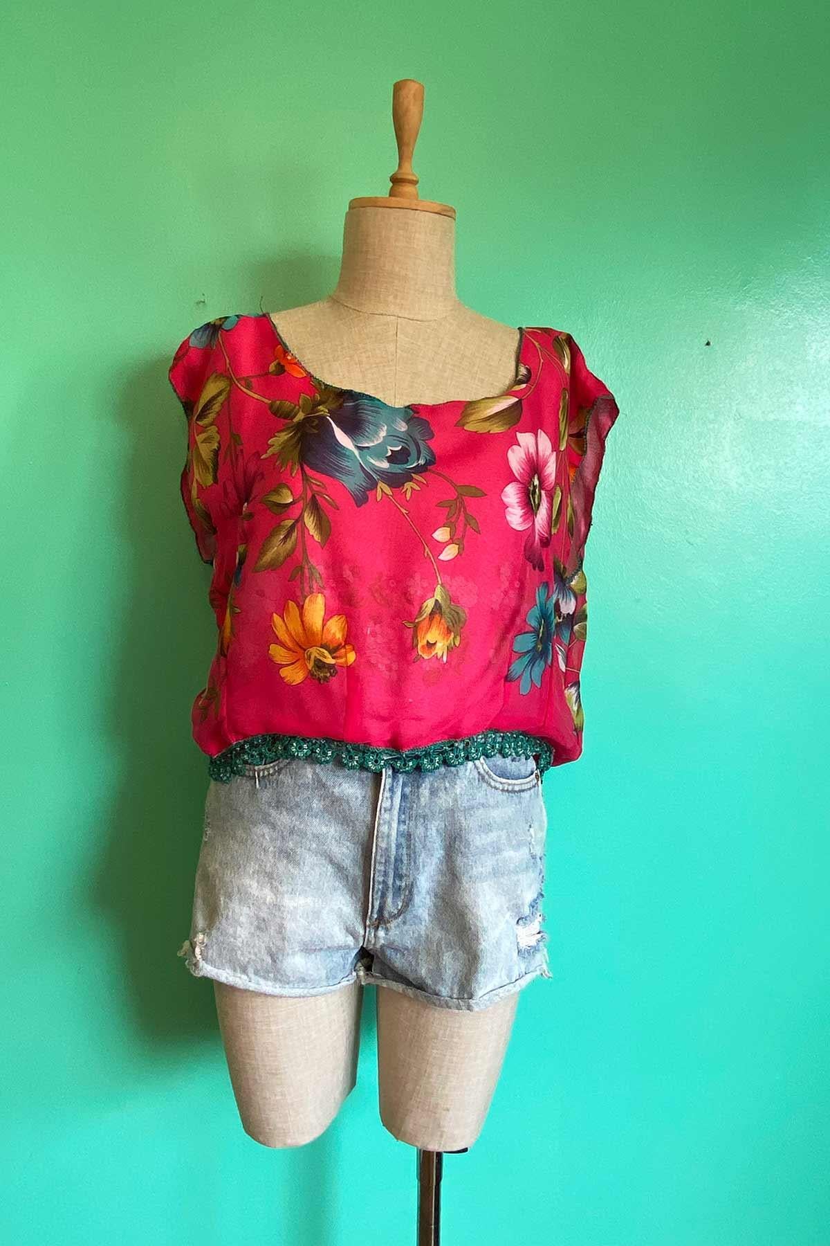 Vintage Çift Taraflı Elişi Bluz