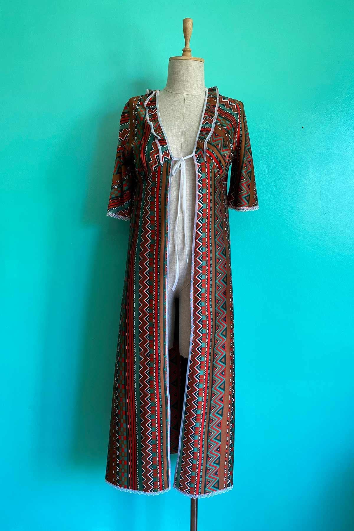 Vintage Desenli Sabahlık