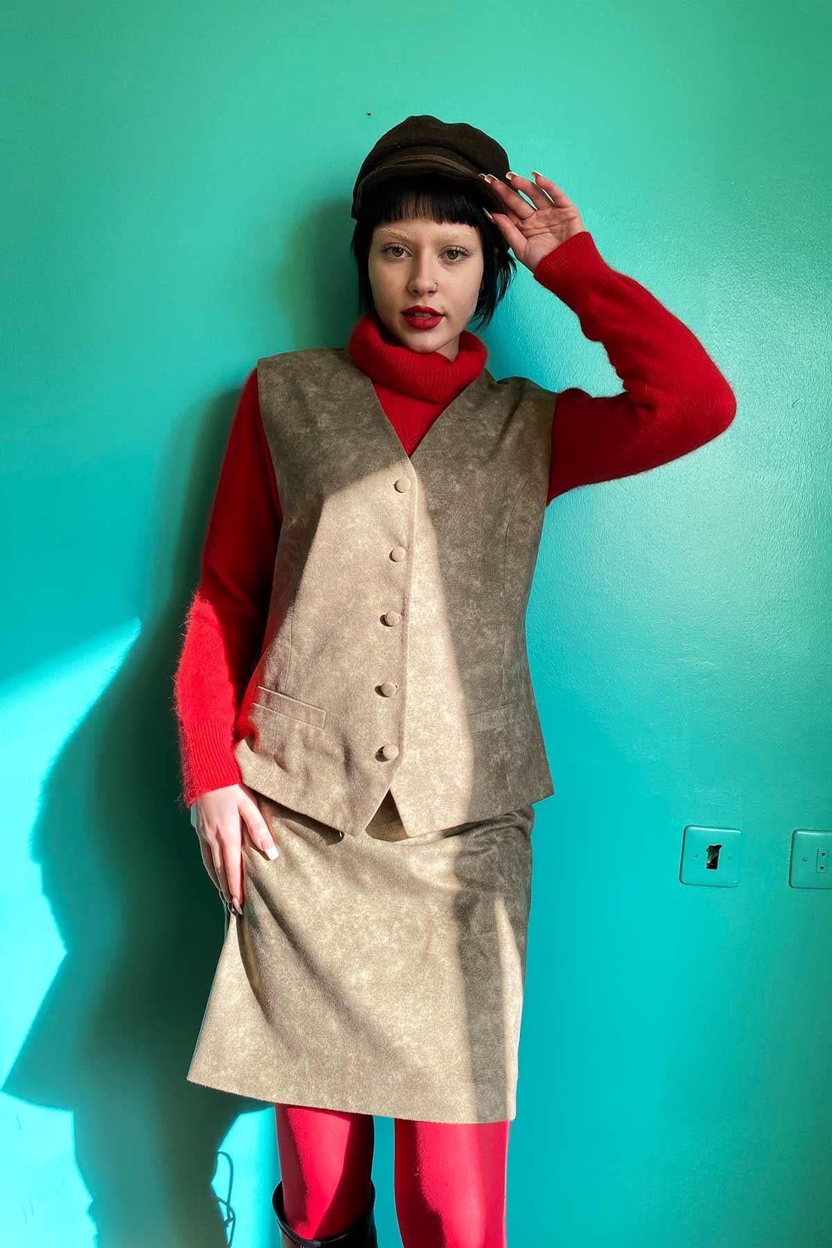 Vintage Etek Yelek Takım