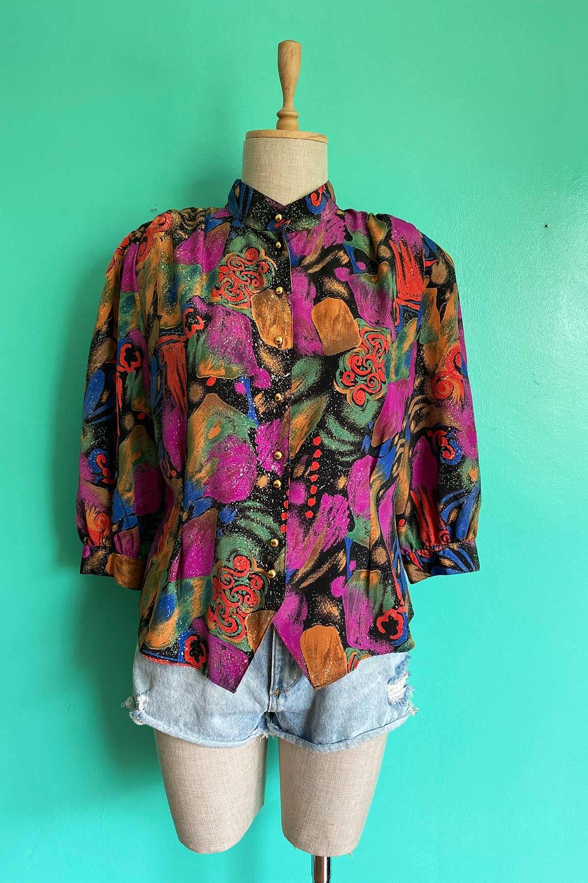 Vintage Fakir Kol Renkli Gömlek