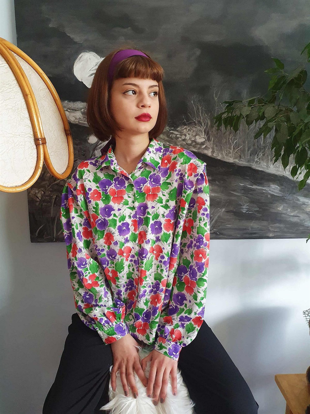 Vintage Floral Gömlek