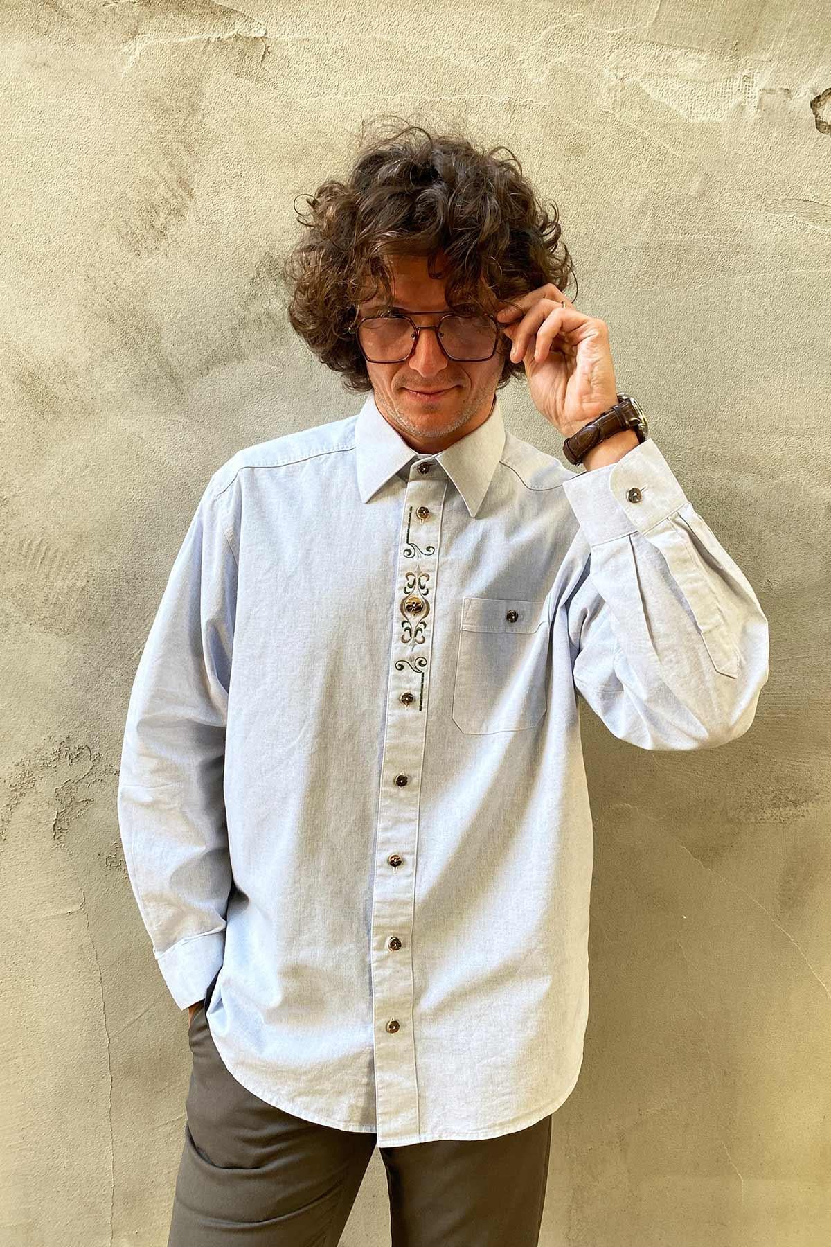 Vintage İşleme Detaylı Gömlek