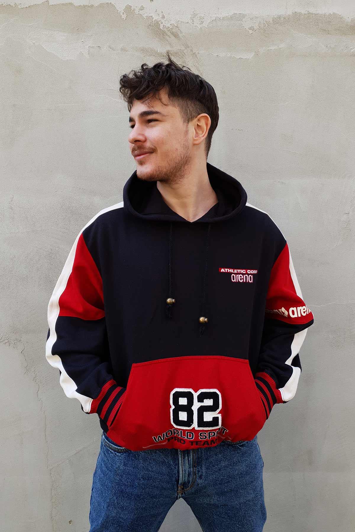 Vintage Kapşonlu Sweatshirt