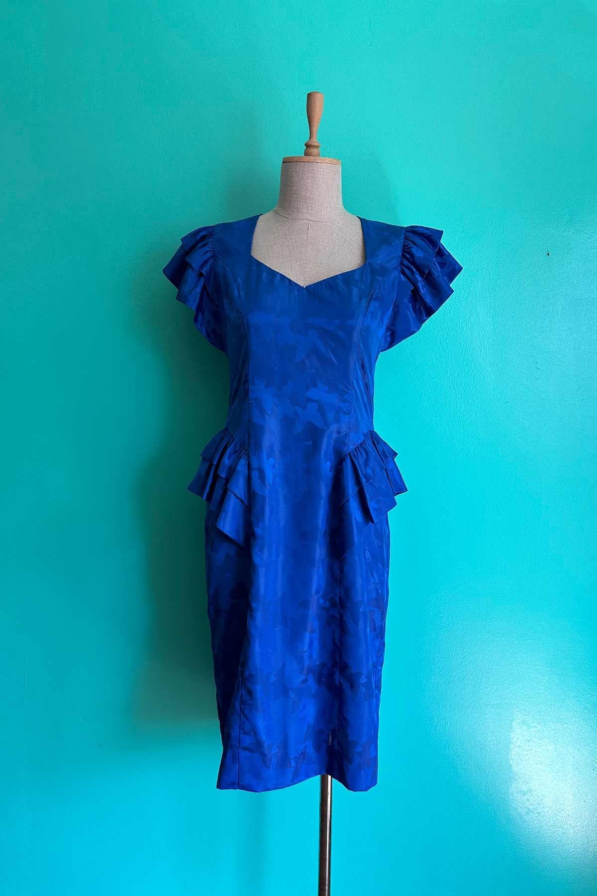 Vintage Mavi Elbise