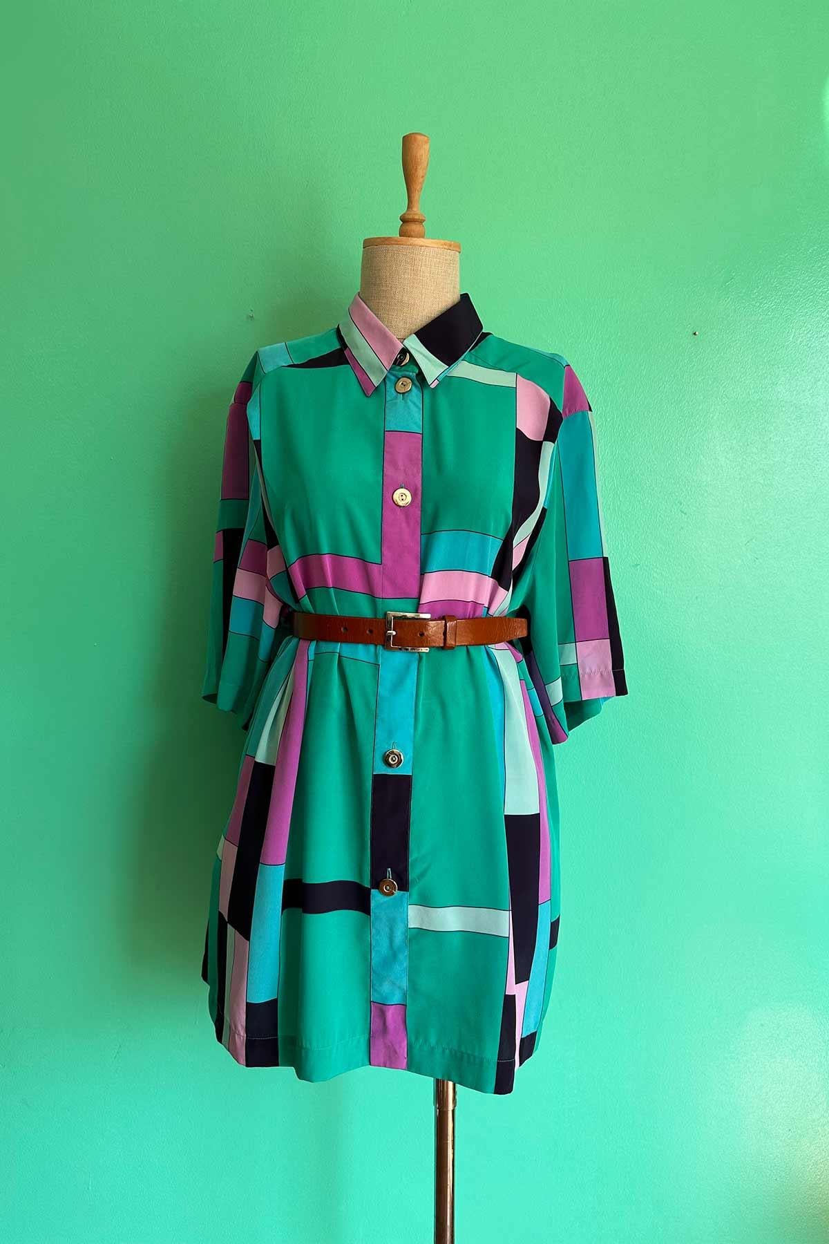 Vintage Oversize Gömlek Elbise