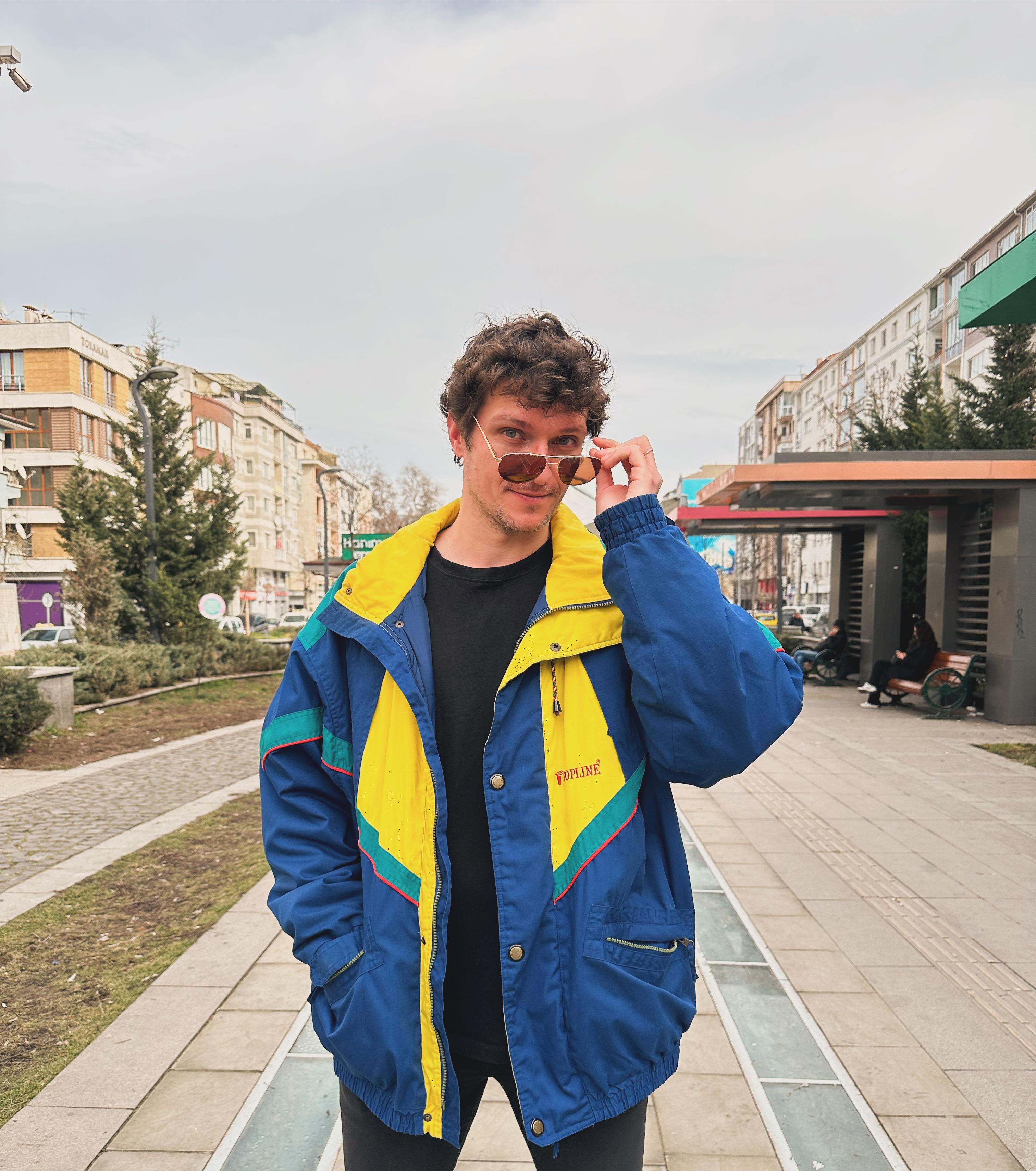 Vintage Oversize Renkli Mont