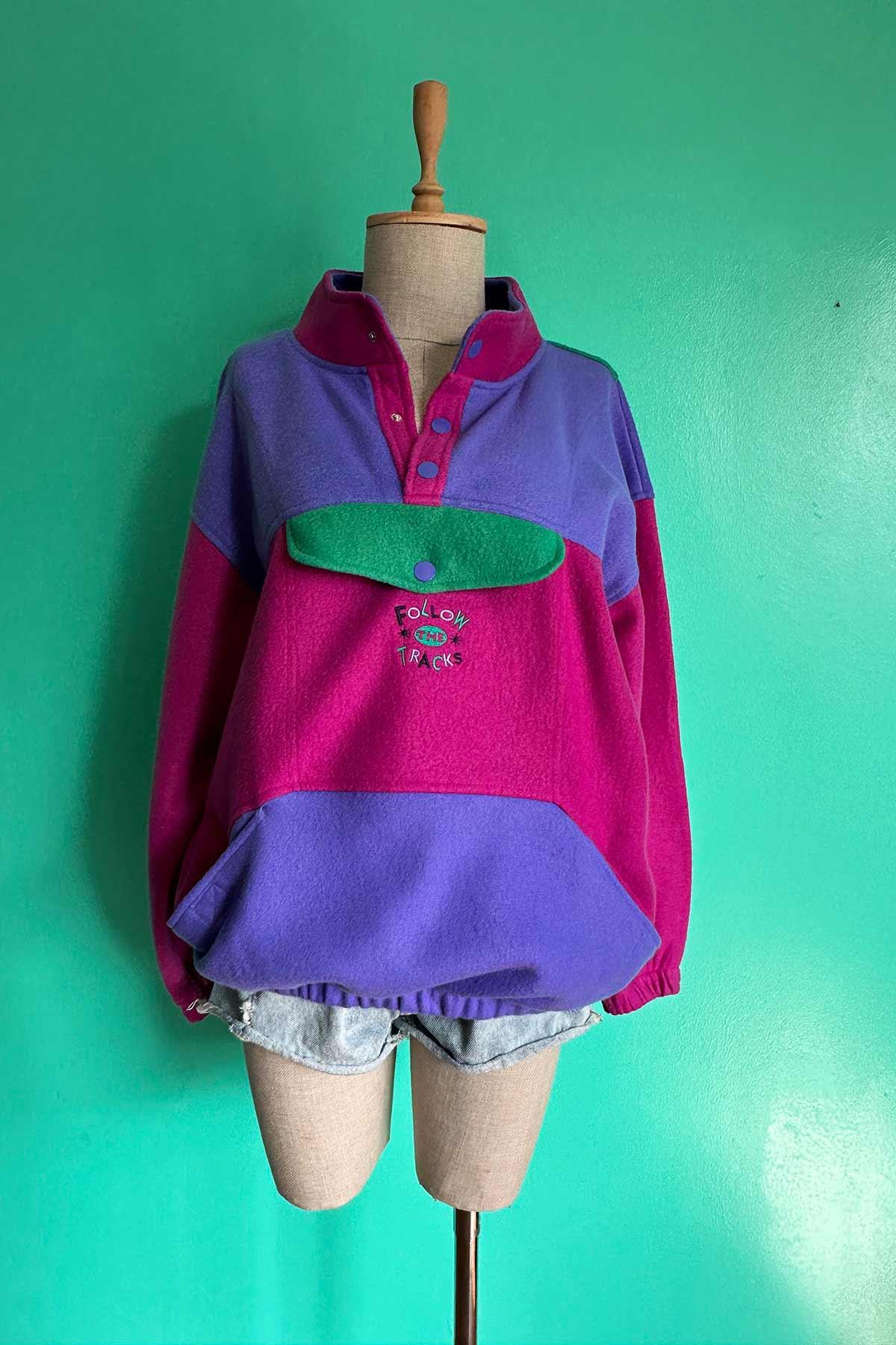 Vintage Renkli Cepli Polar