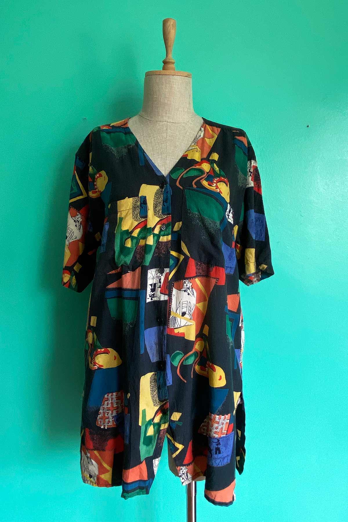 Vintage Renkli Cotton Gömlek