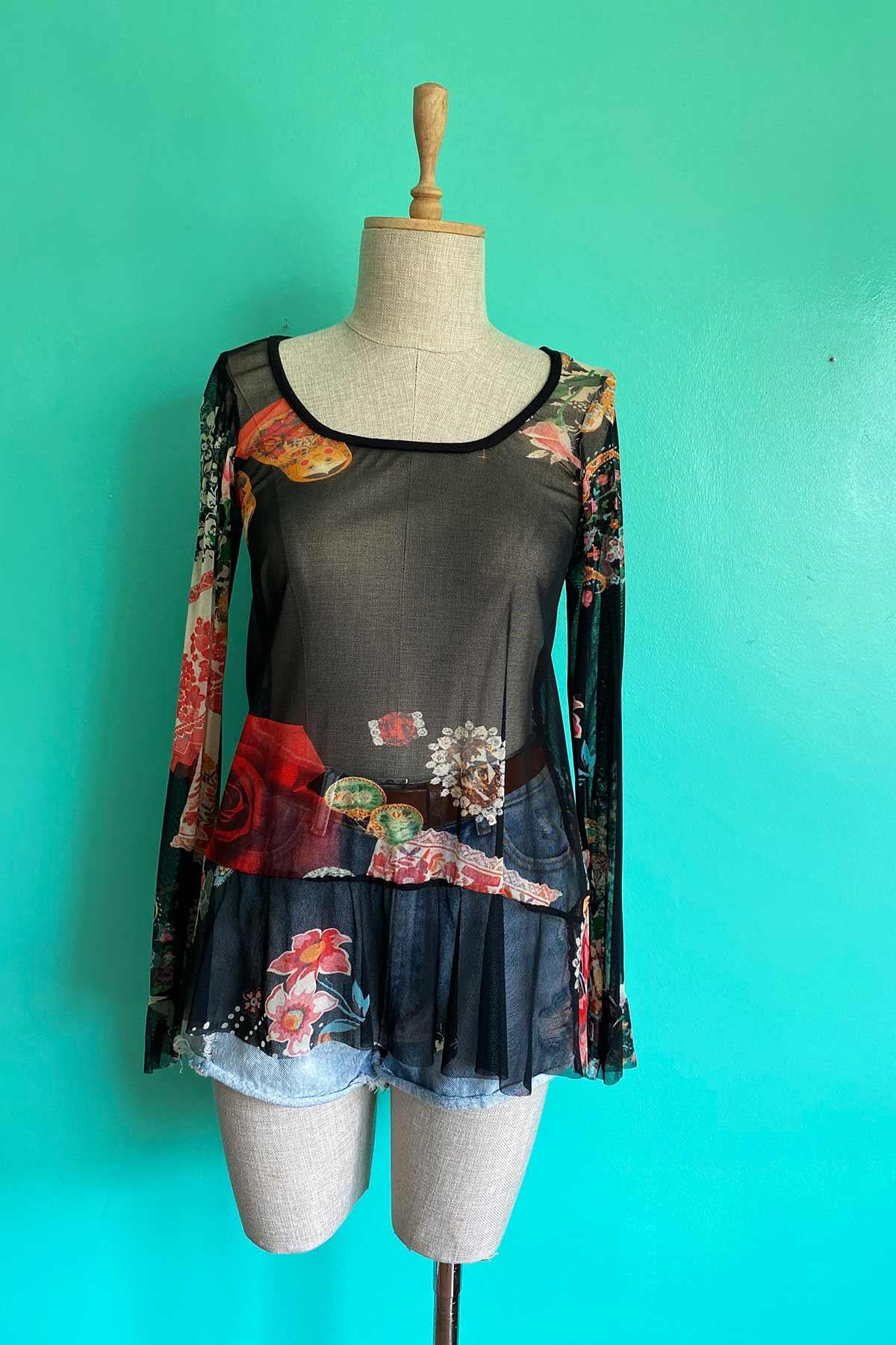 Vintage Transparan Bluz