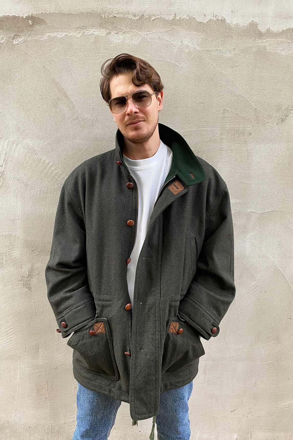 Vintage Yün Kaşe Kaban