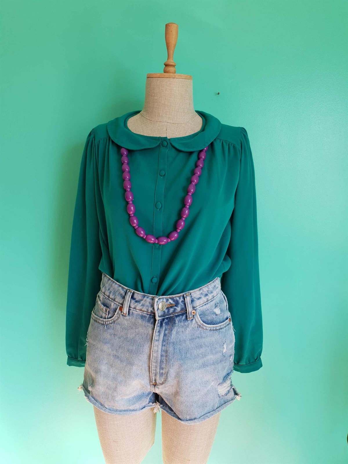 Vintage Bebe Yaka Gömlek