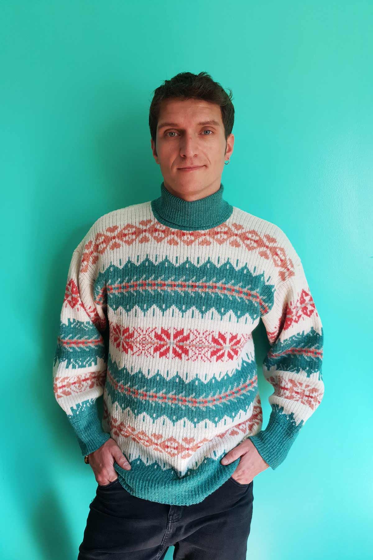 Vintage Boğazlı Yün Kazak