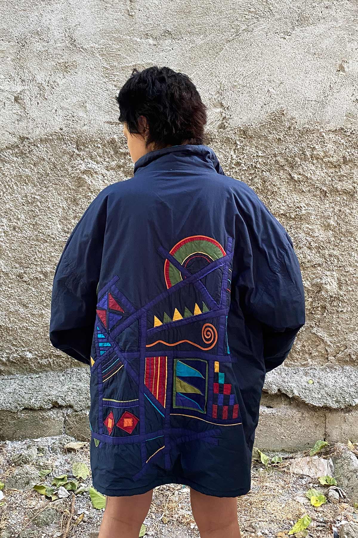 Vintage Çift Taraflı Oversize Mont