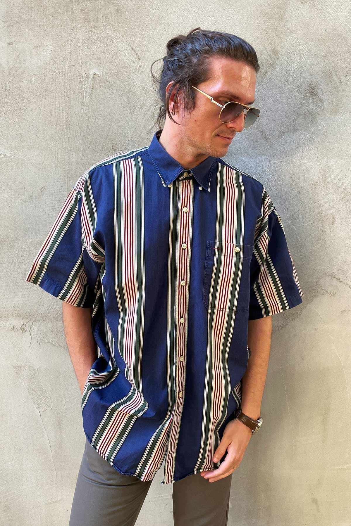 Vintage Çizgili Cotton Gömlek