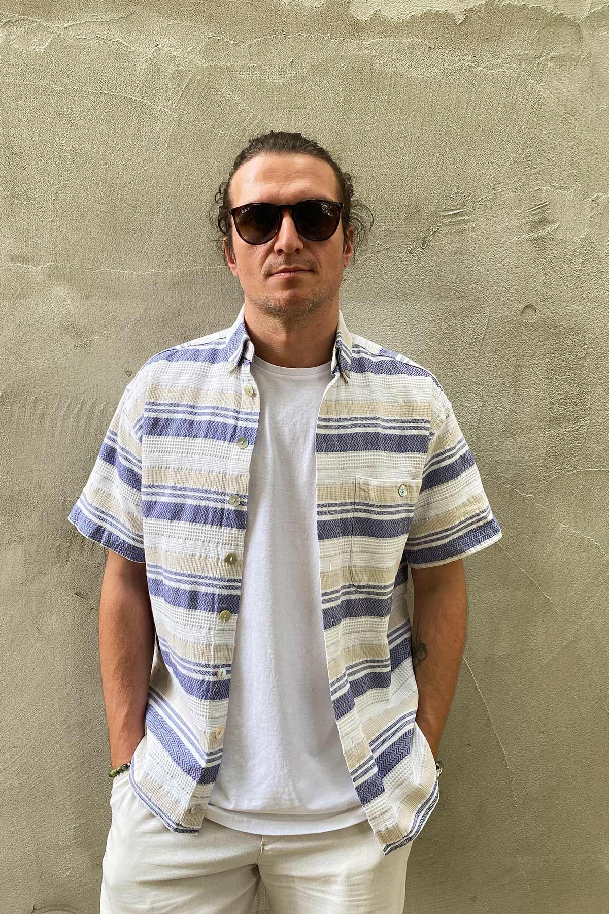 Vintage Çizgili Gömlek