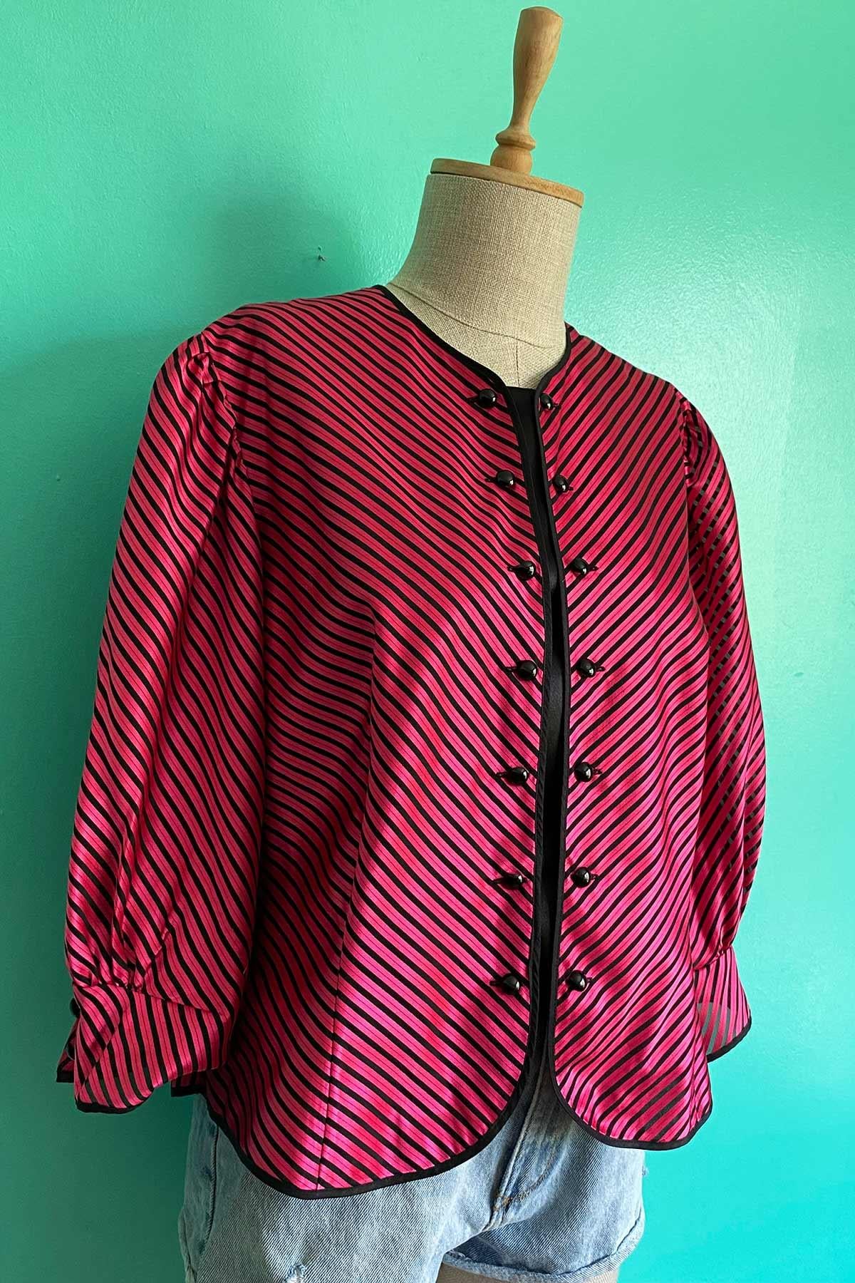 Vintage Çizgili Pembe Gömlek