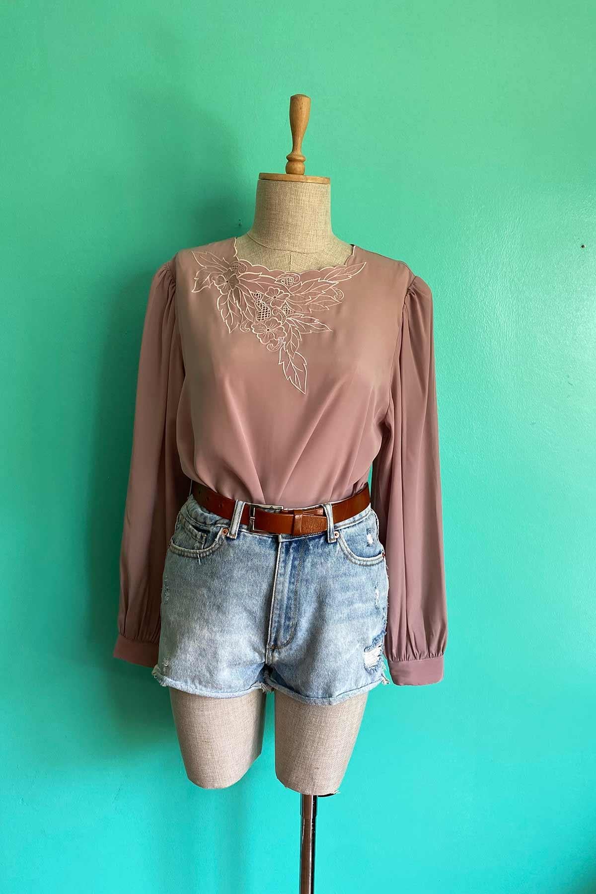 Vintage Delik İşi Bluz