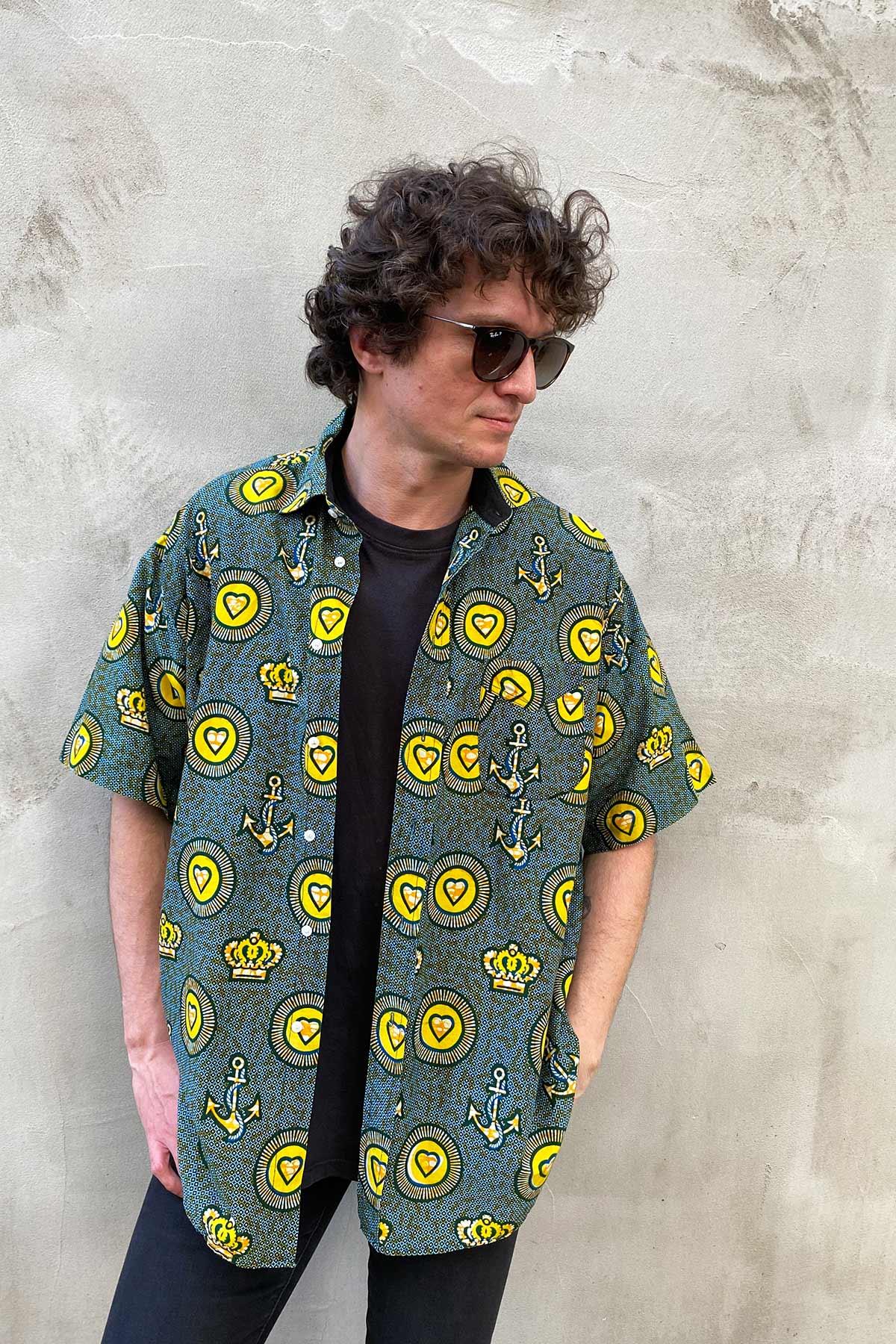 Vintage Desenli Cotton Gömlek
