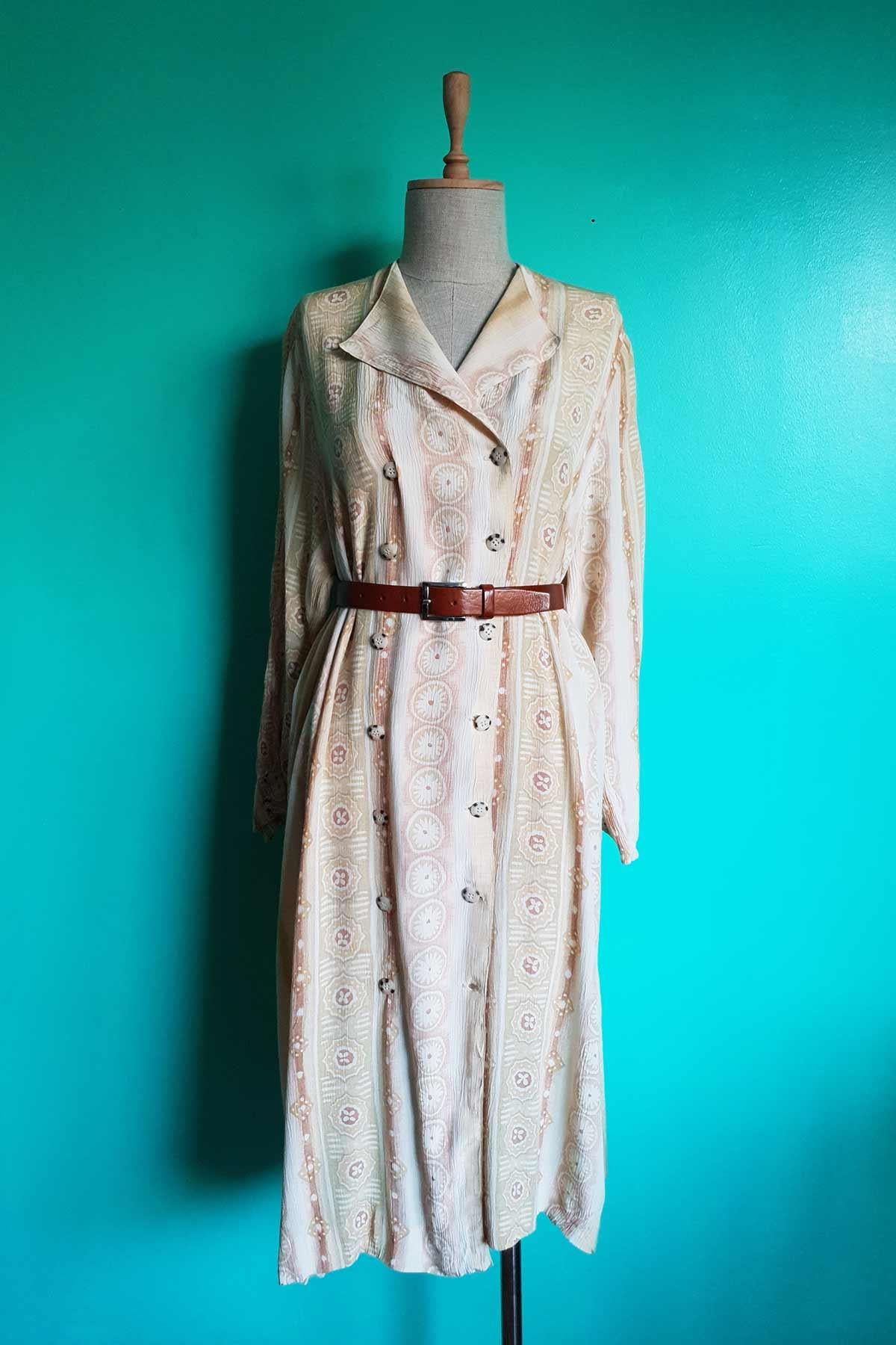 Vintage Desenli Elbise