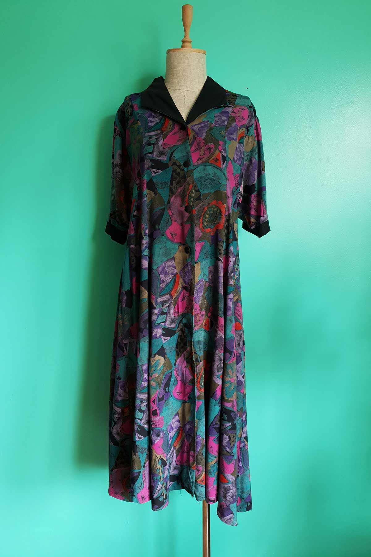 Vintage Desenli Elbise