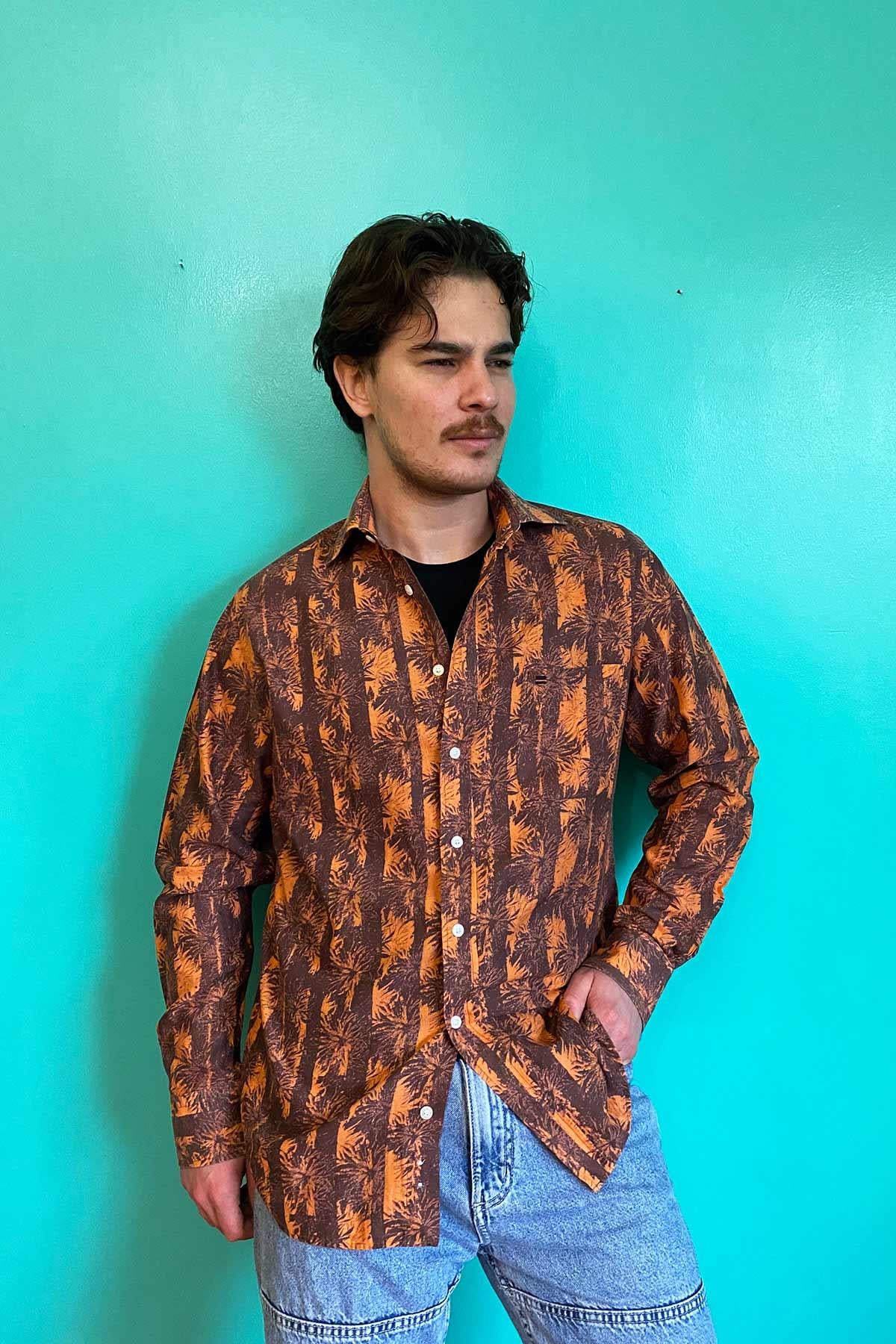 Vintage Desenli Gömlek