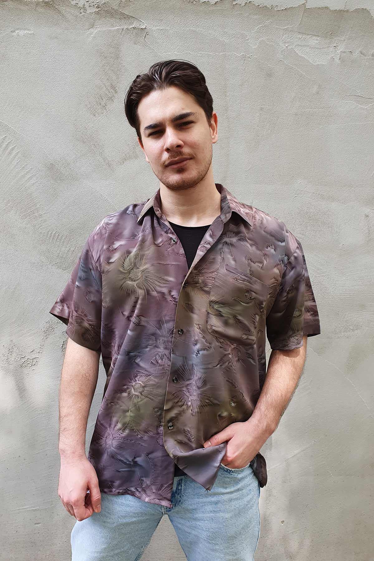 Vintage Desenli Gömlek