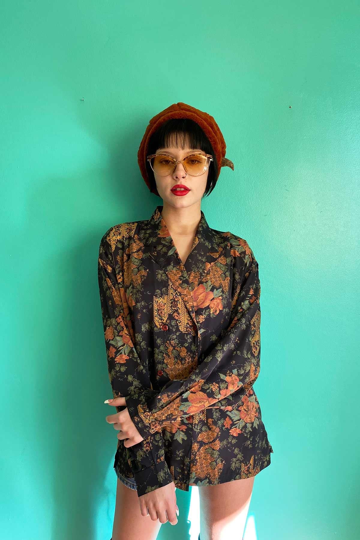 Vintage Desenli Gömlek