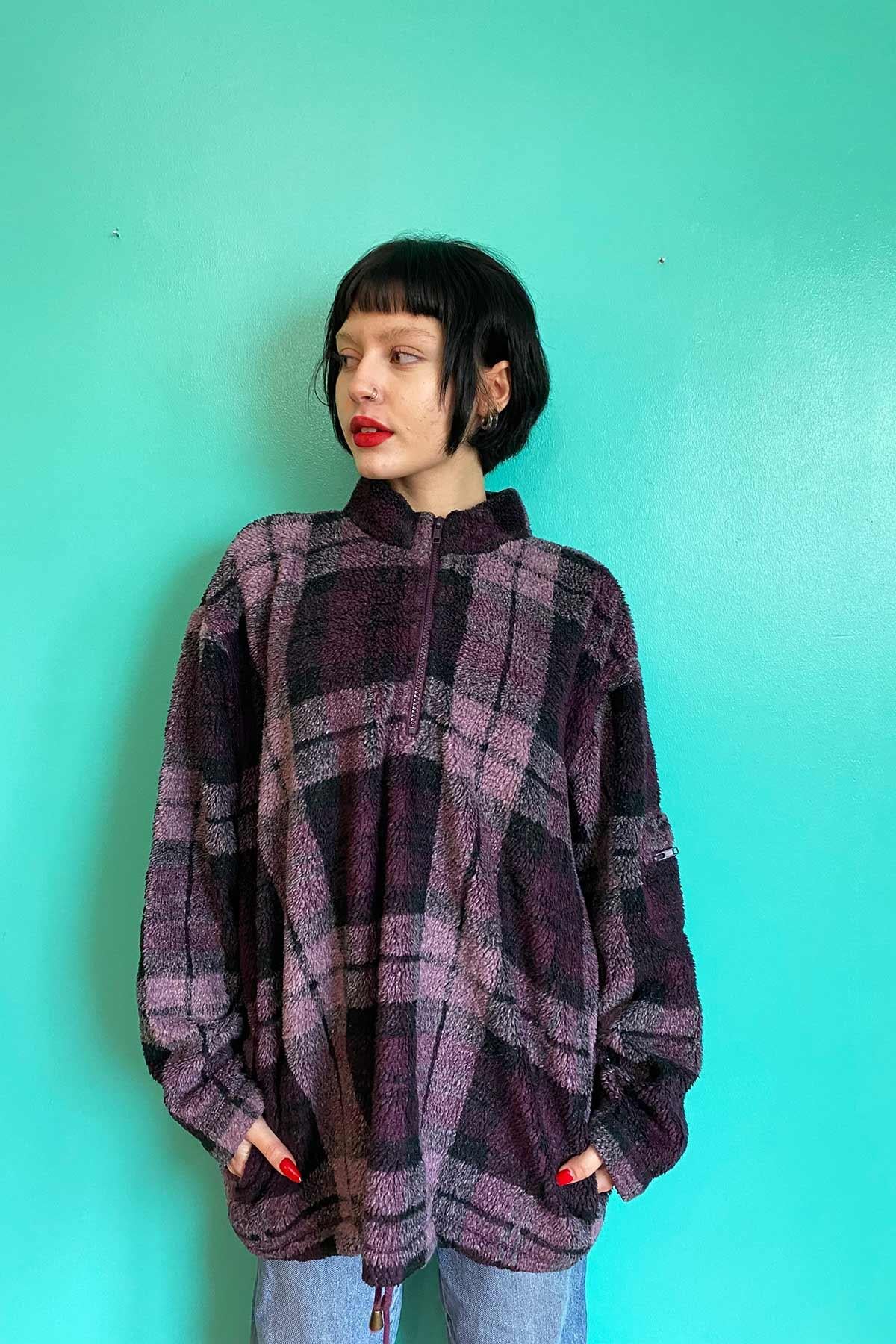 Vintage Desenli Oversize Polar