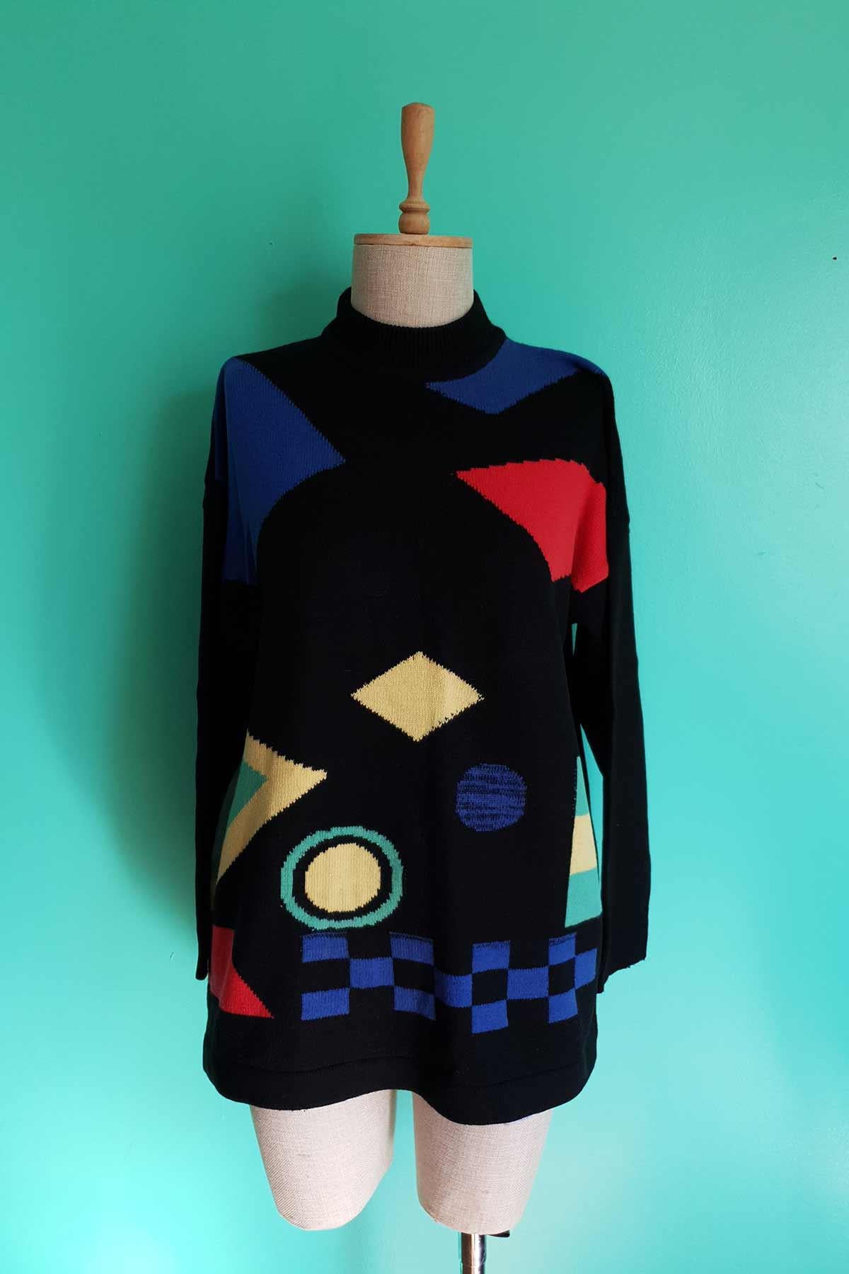 Vintage Desenli Tunik Kazak