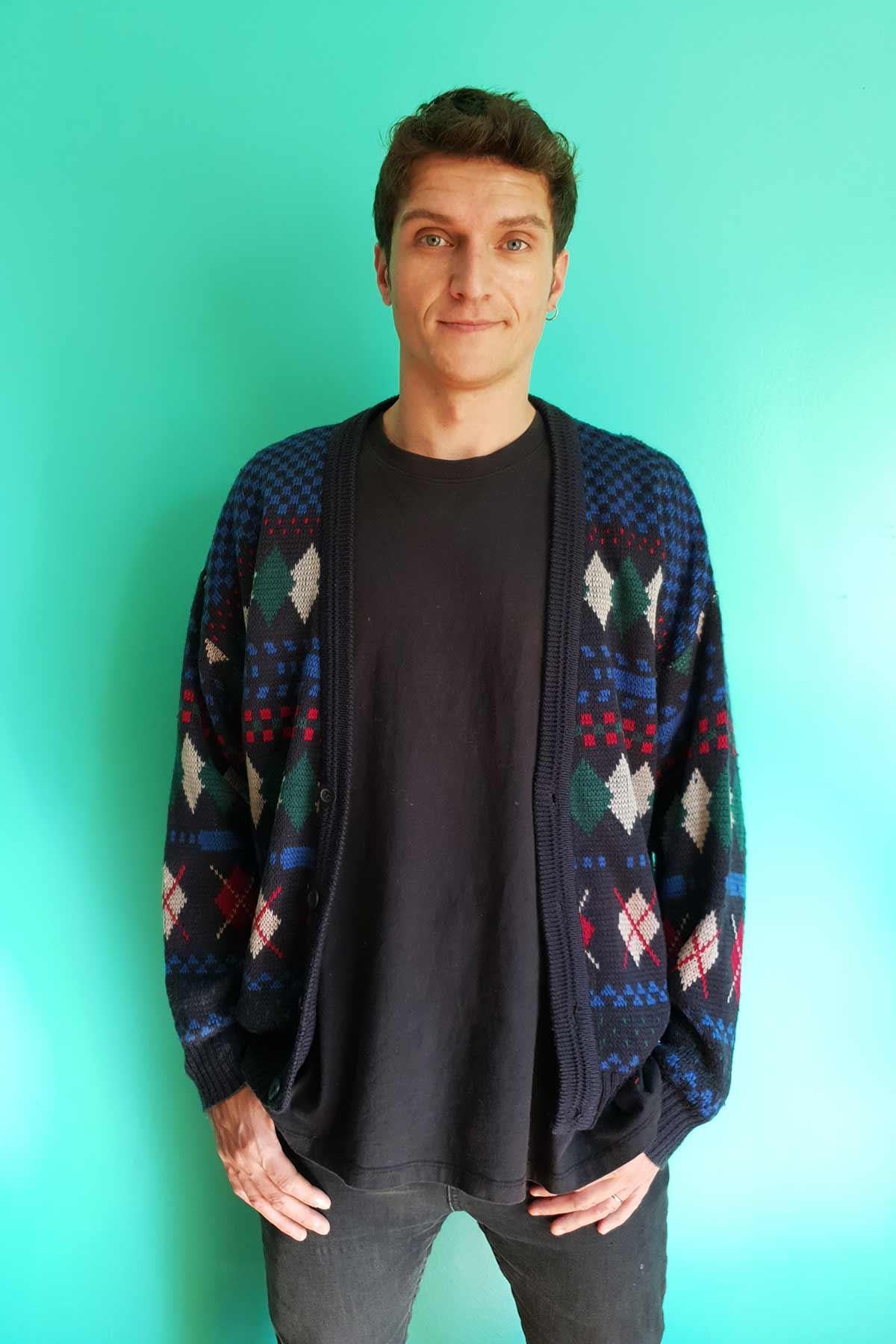 Vintage Desenli Yün Hırka