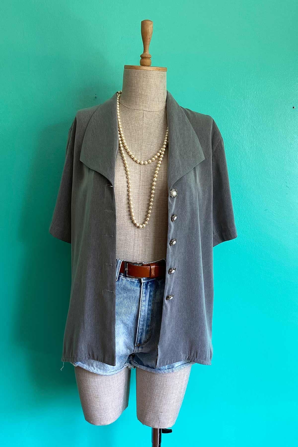 Vintage Gri Gömlek Ceket