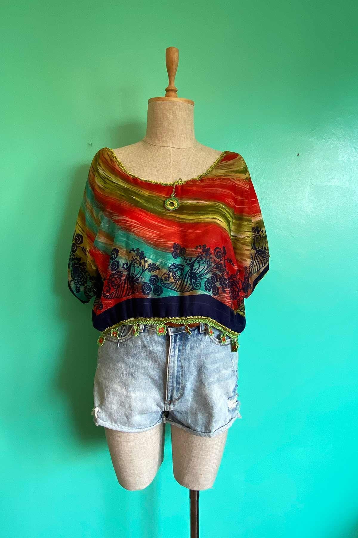 Vintage İşlemeli Elişi Bluz