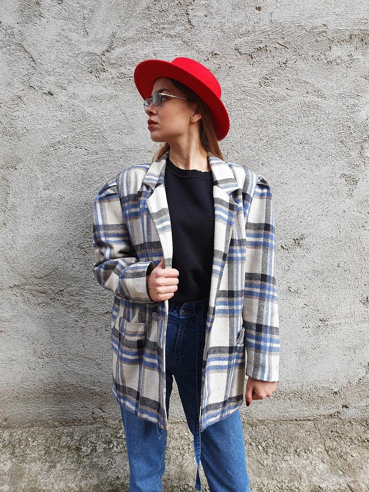 Vintage Kaşe  Blazer Ceket