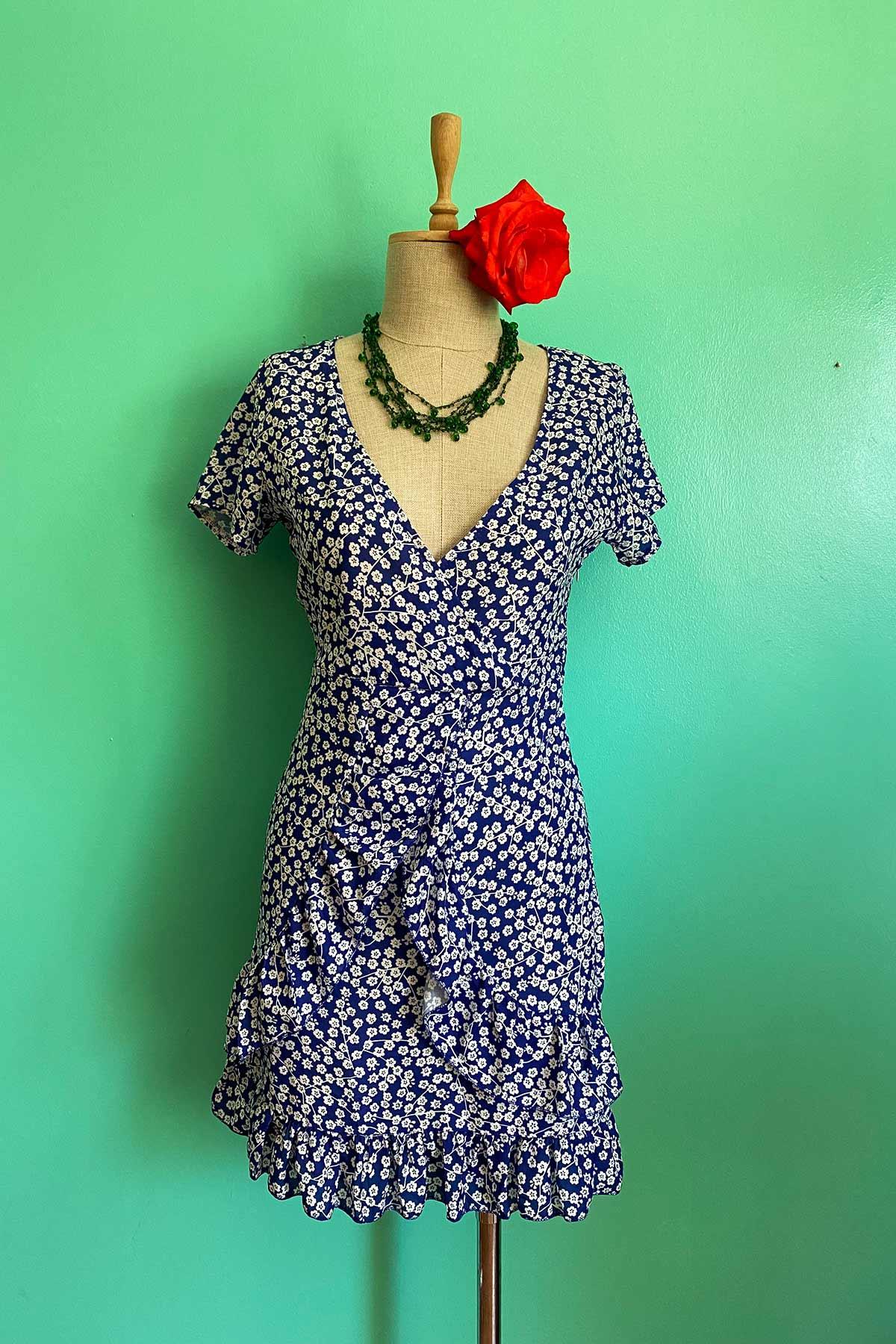 Vintage Kısa Kol Yazlık Elbise