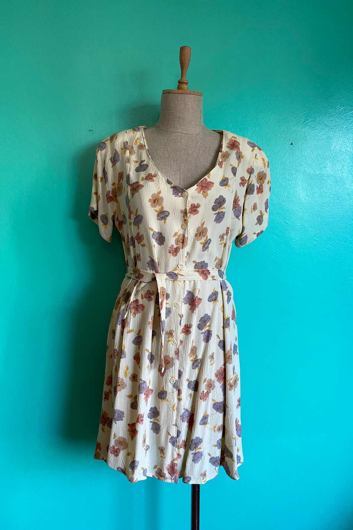 Vintage Kuşaklı Elbise