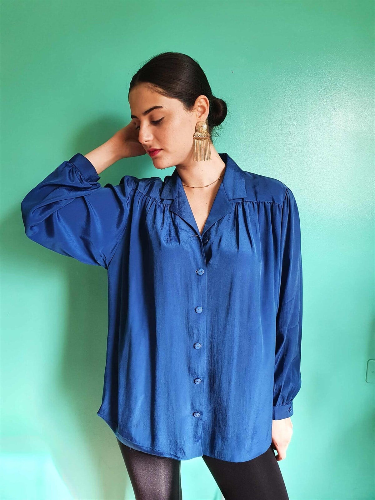 Vintage Mavi Gömlek