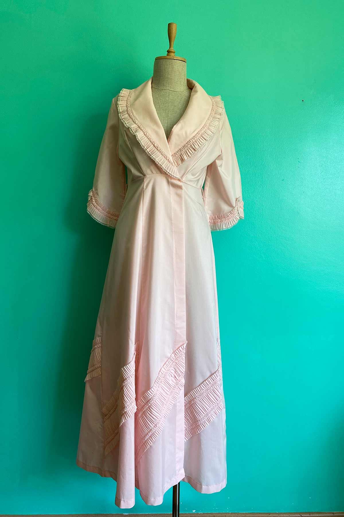 Vintage Maxi Yaka Sabahlık Elbise